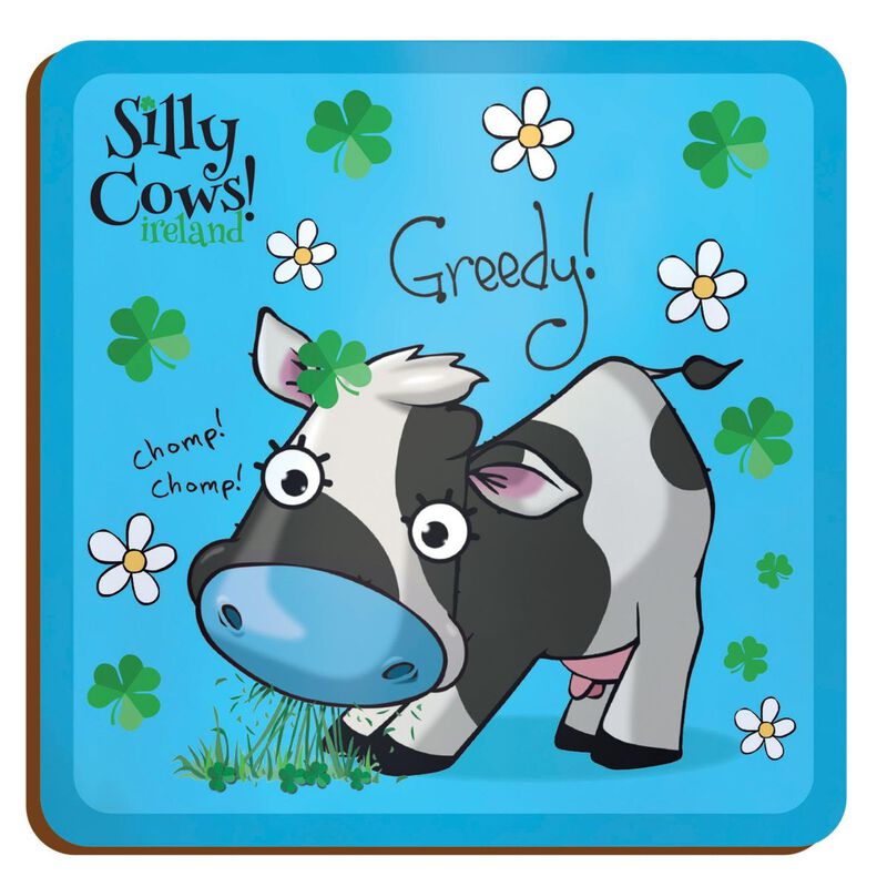 Silly Cows Greedy Loose Coaster